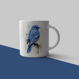 Watercolor Bluebird on Branch Mug