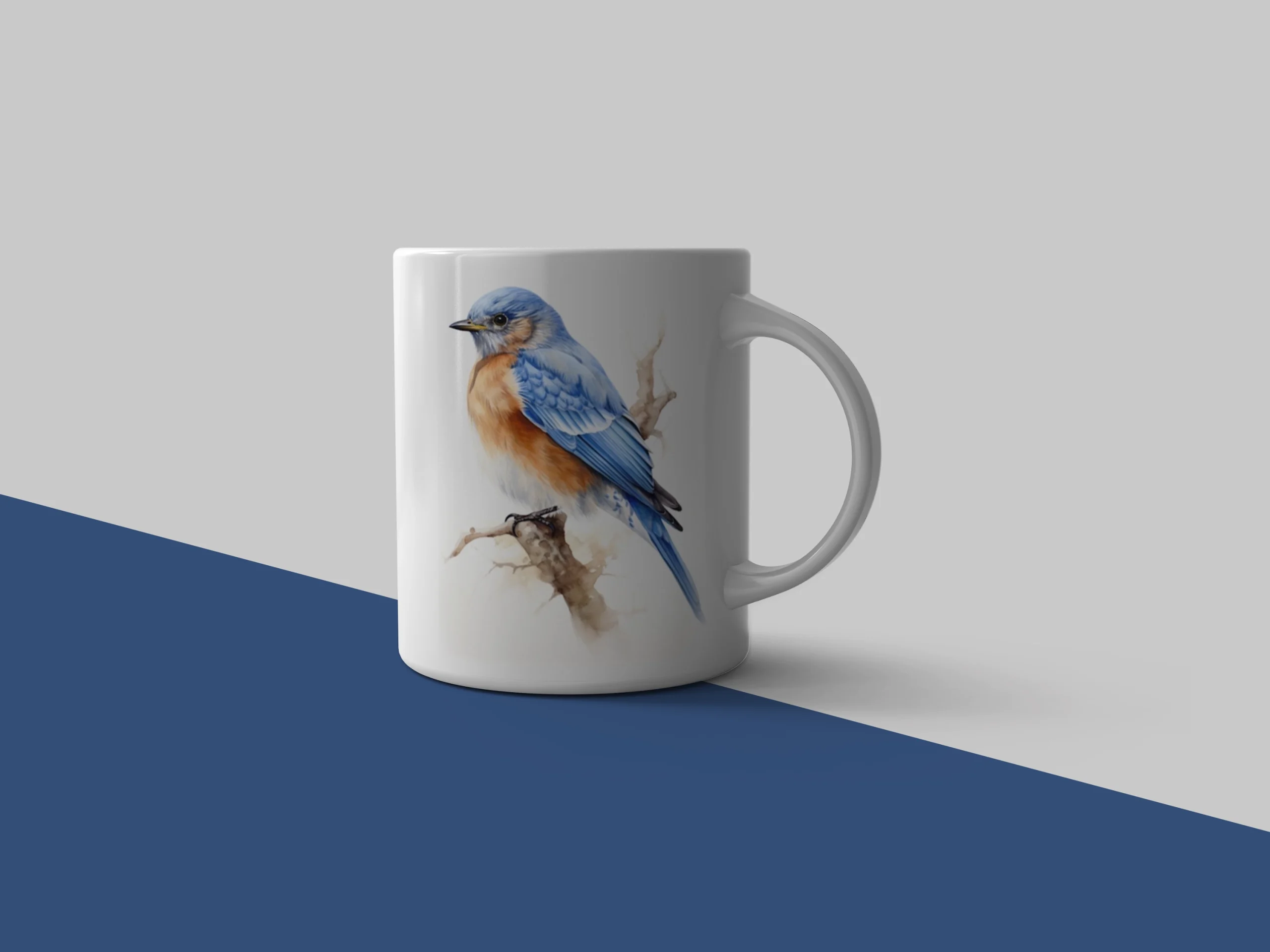 Eastern Bluebird Rustic Ceramic Mug