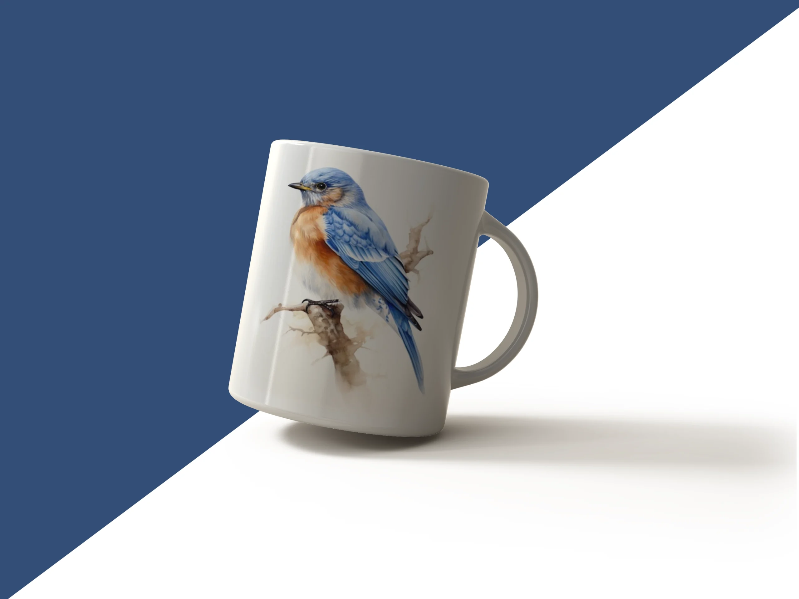 Eastern Bluebird Rustic Ceramic Mug