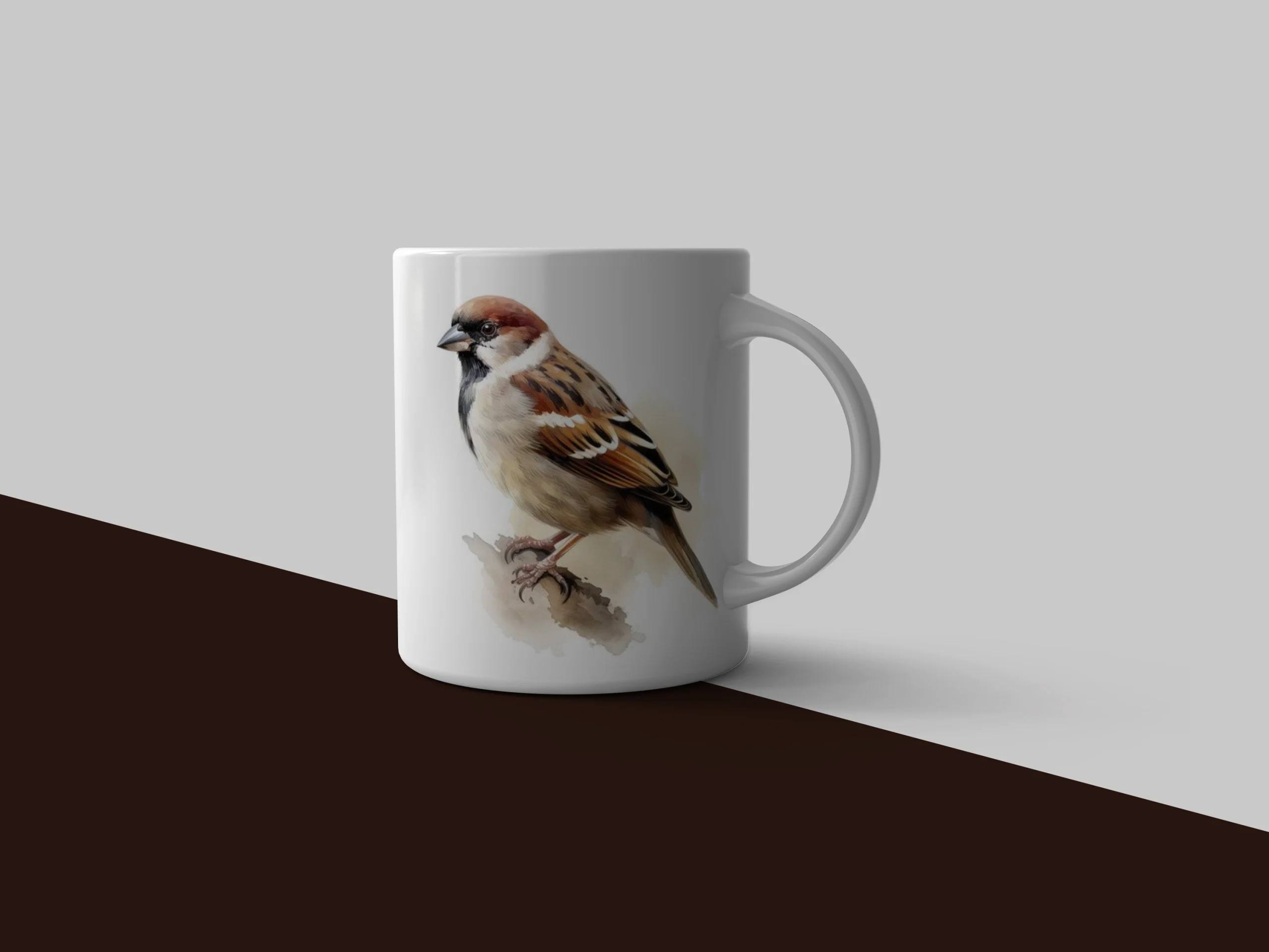 Single Sparrow Ceramic Mug