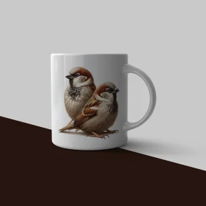 Cute Double Sparrow Mug
