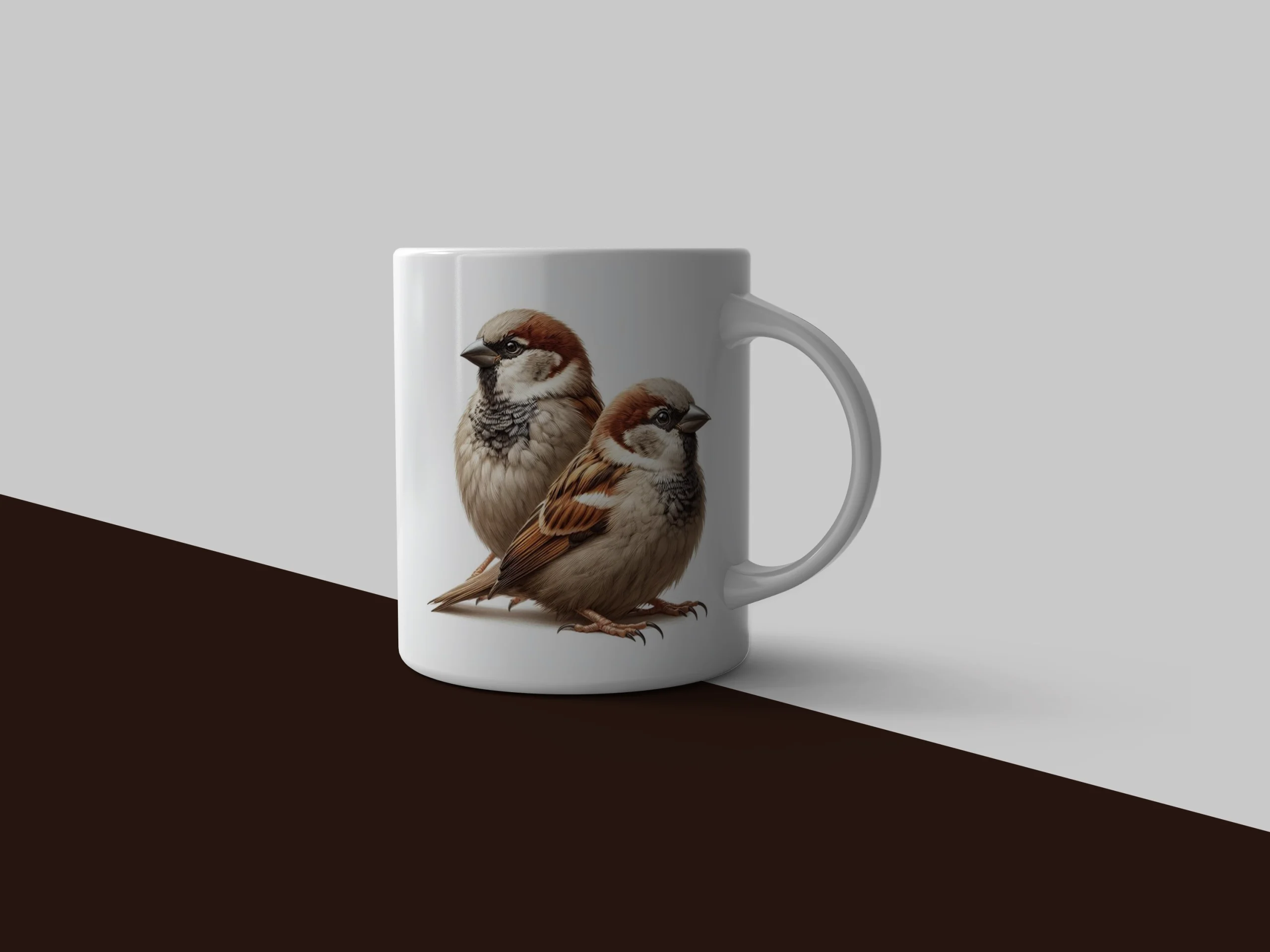 Cute Double Sparrow Mug