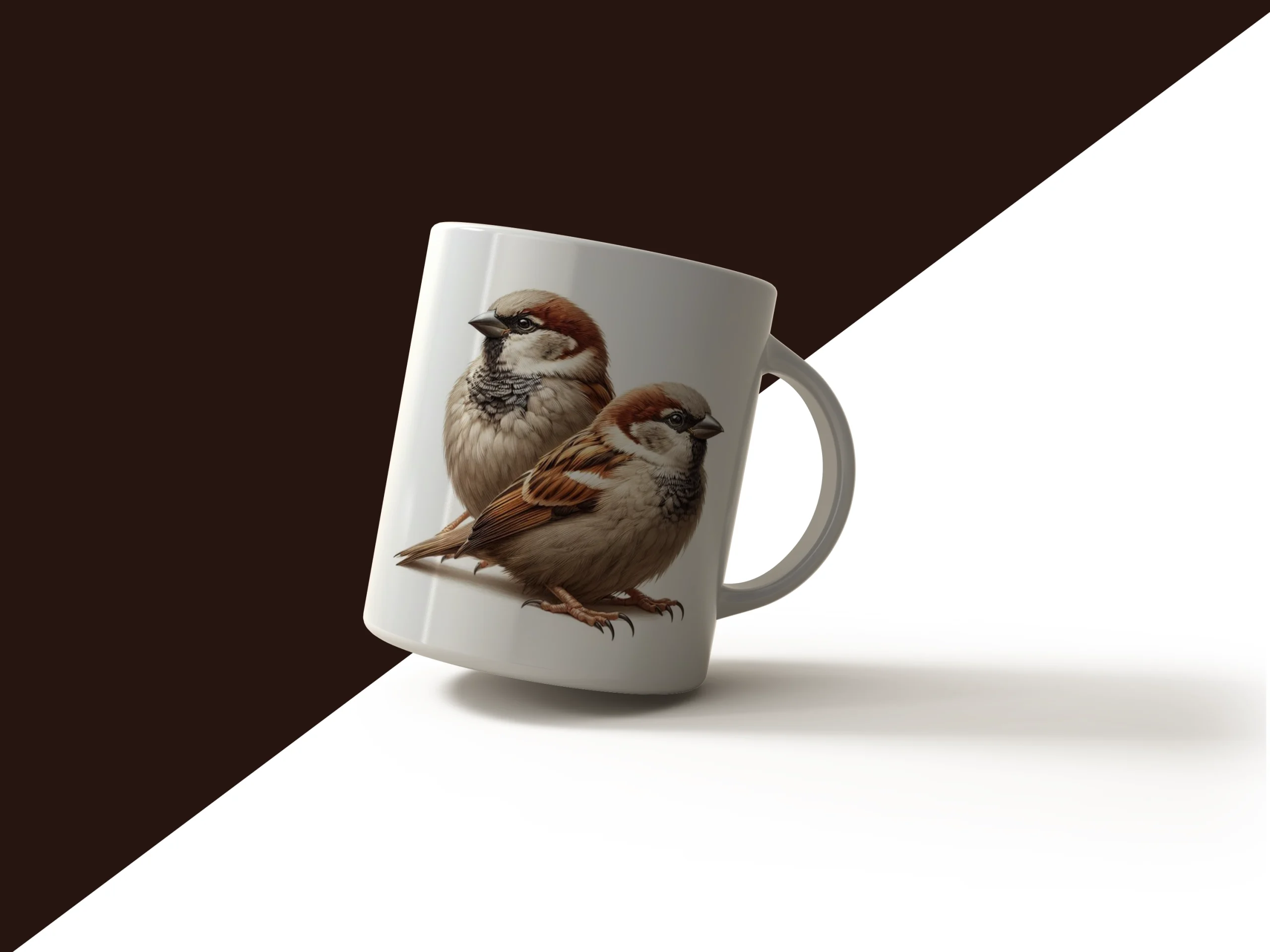 Cute Double Sparrow Mug