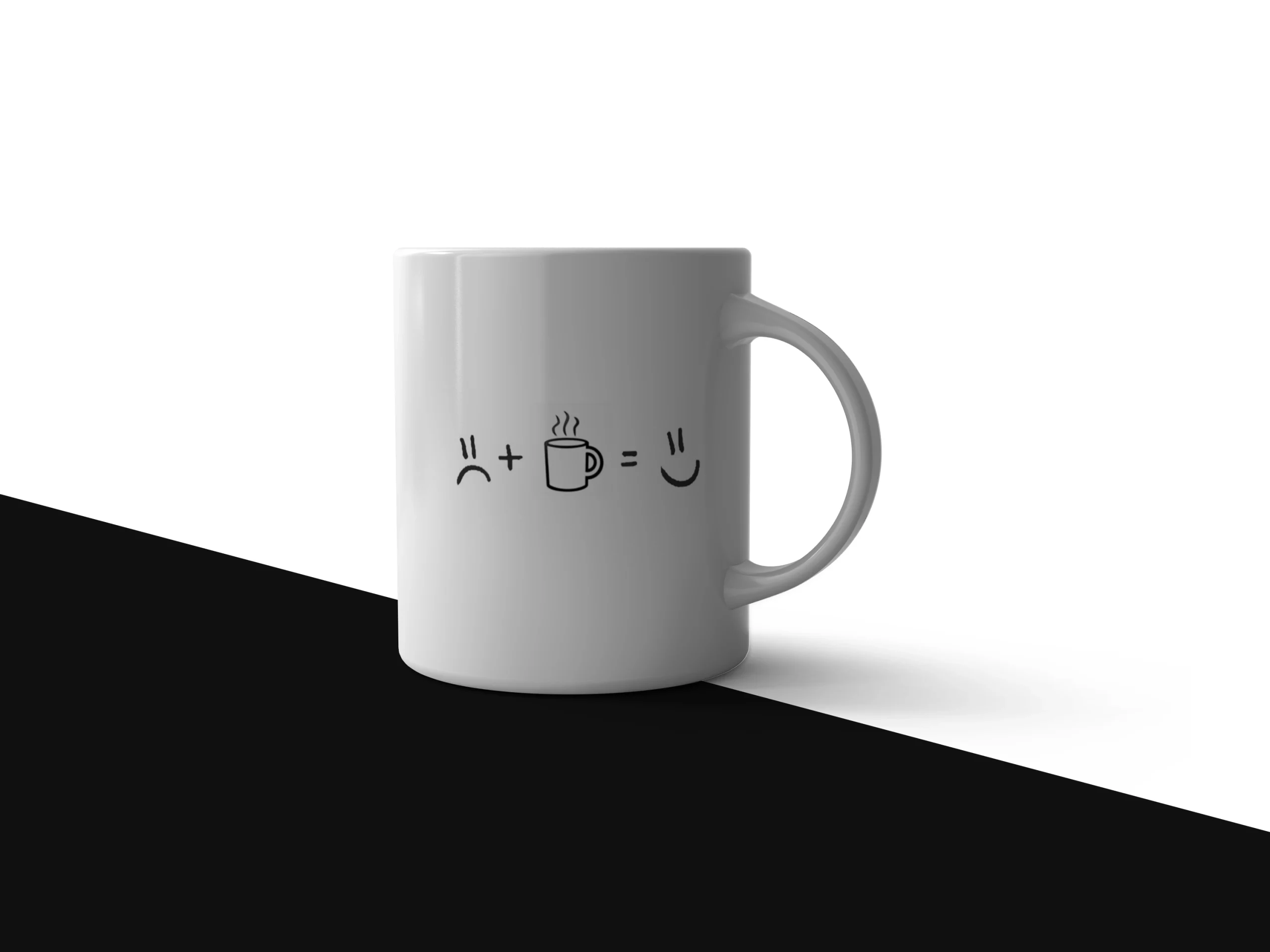 Sad Plus Coffee Equals Happy Mug