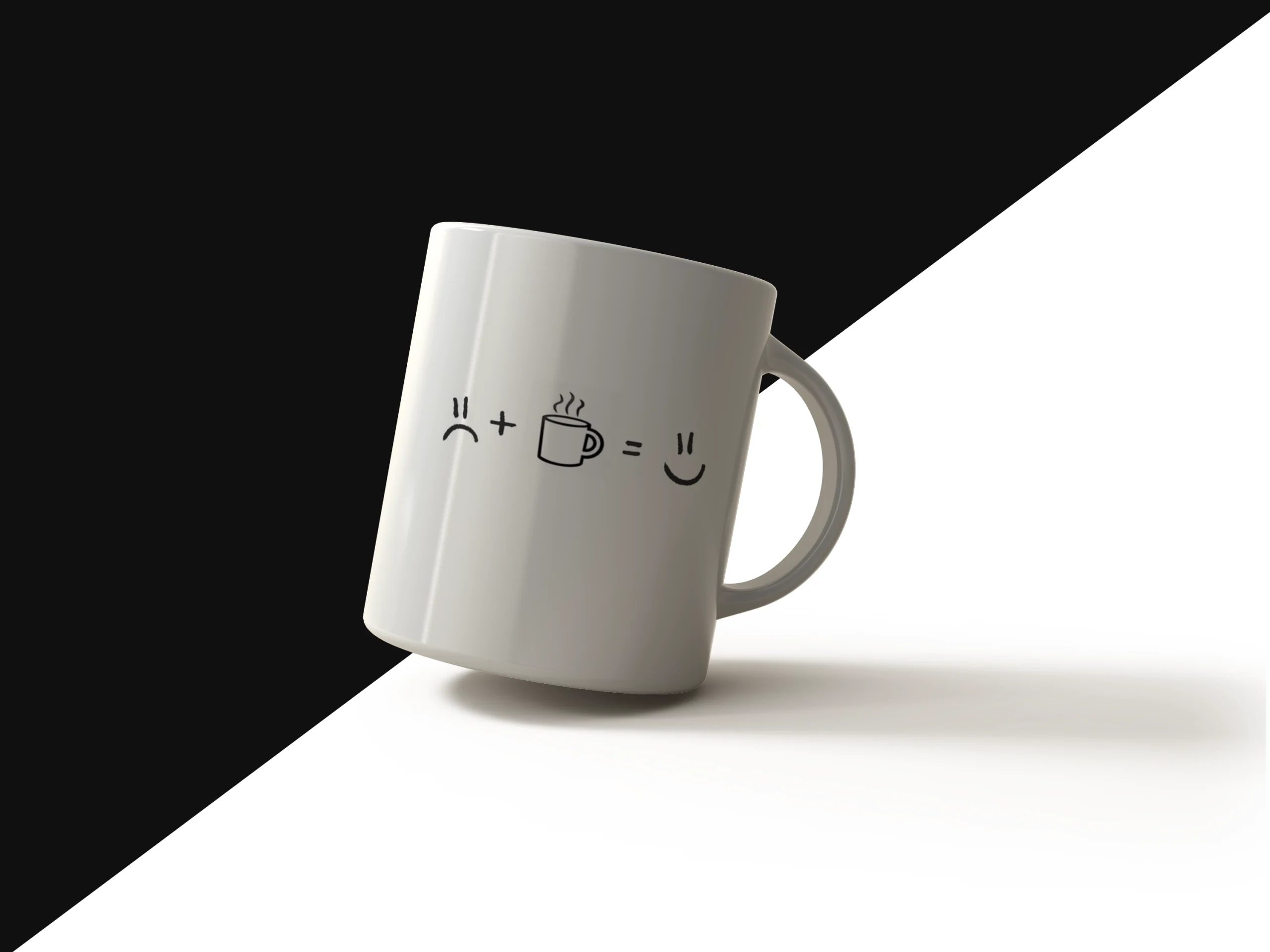 Sad Plus Coffee Equals Happy Mug