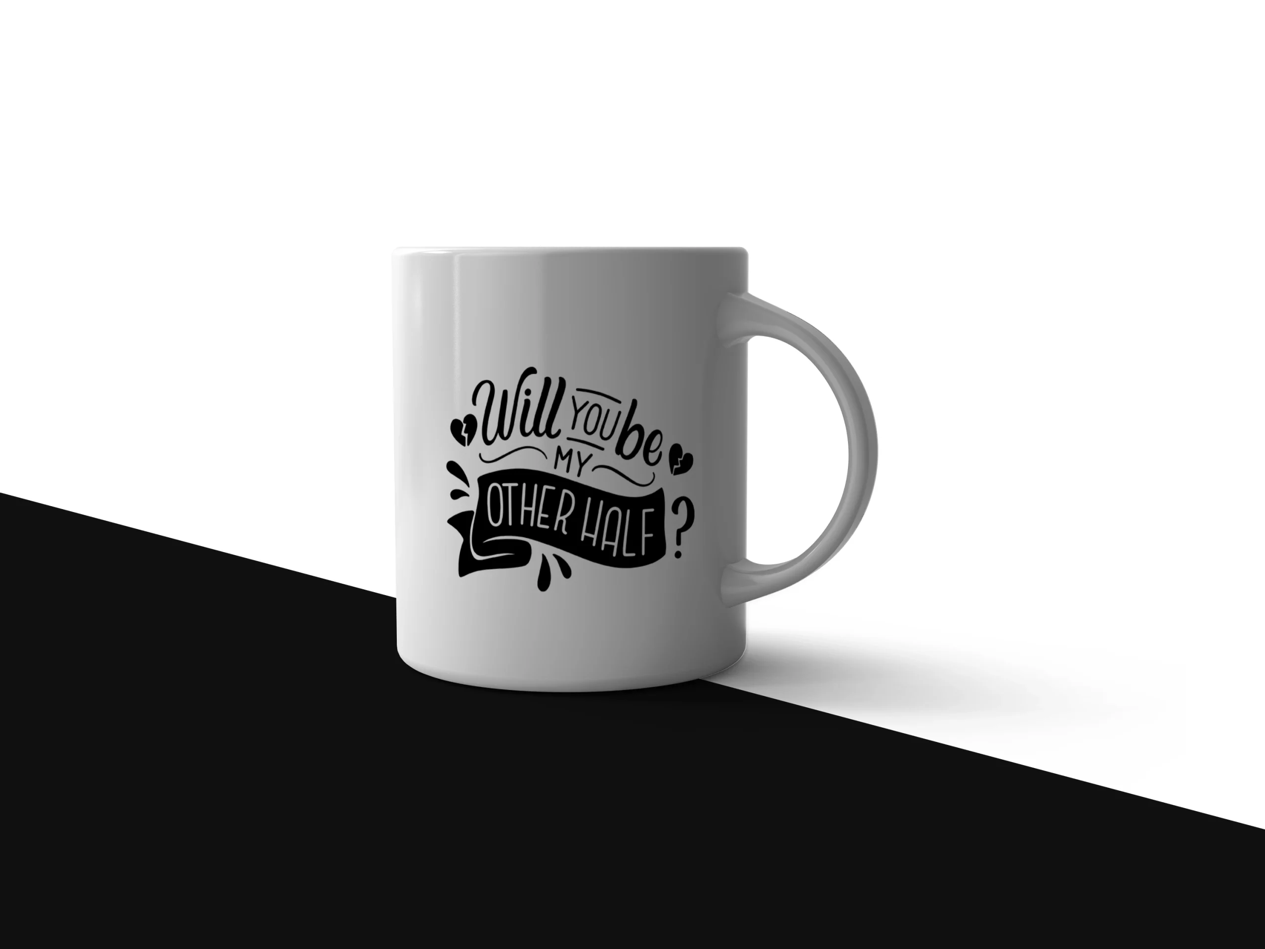 Romantic "Will You Be My Other Half?" Mug