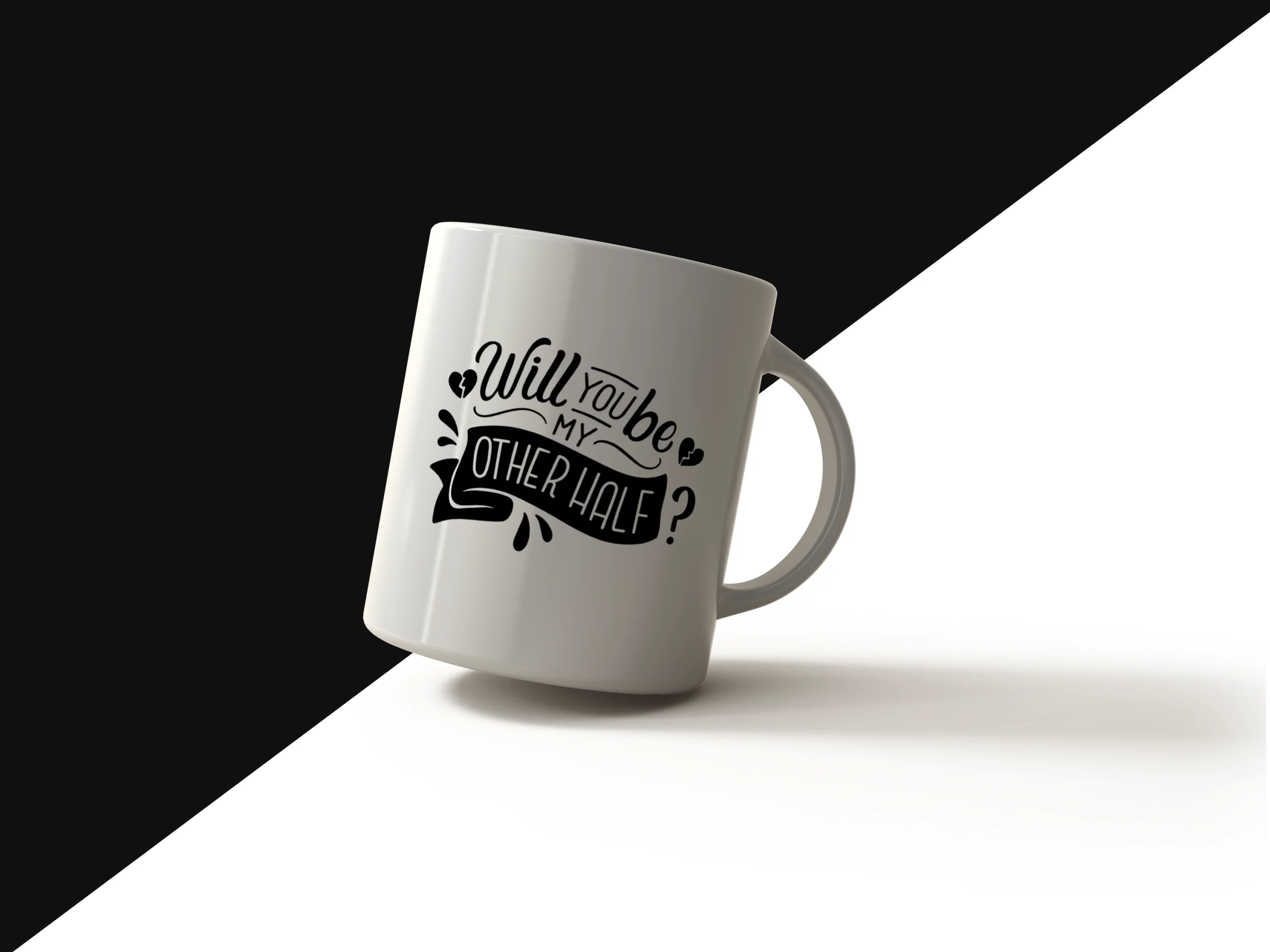 Romantic "Will You Be My Other Half?" Mug