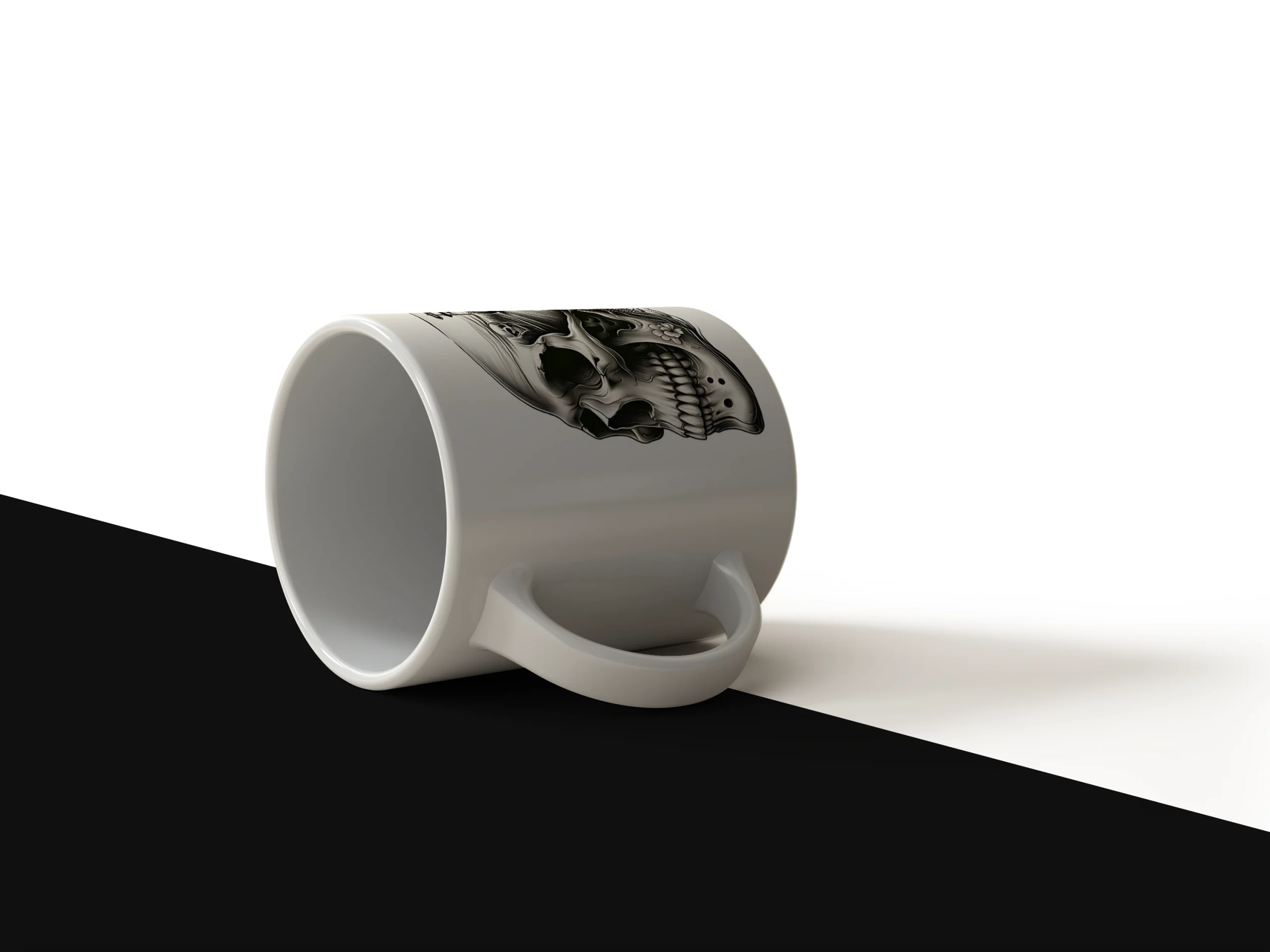 Skull and Biker Highway Route Mug