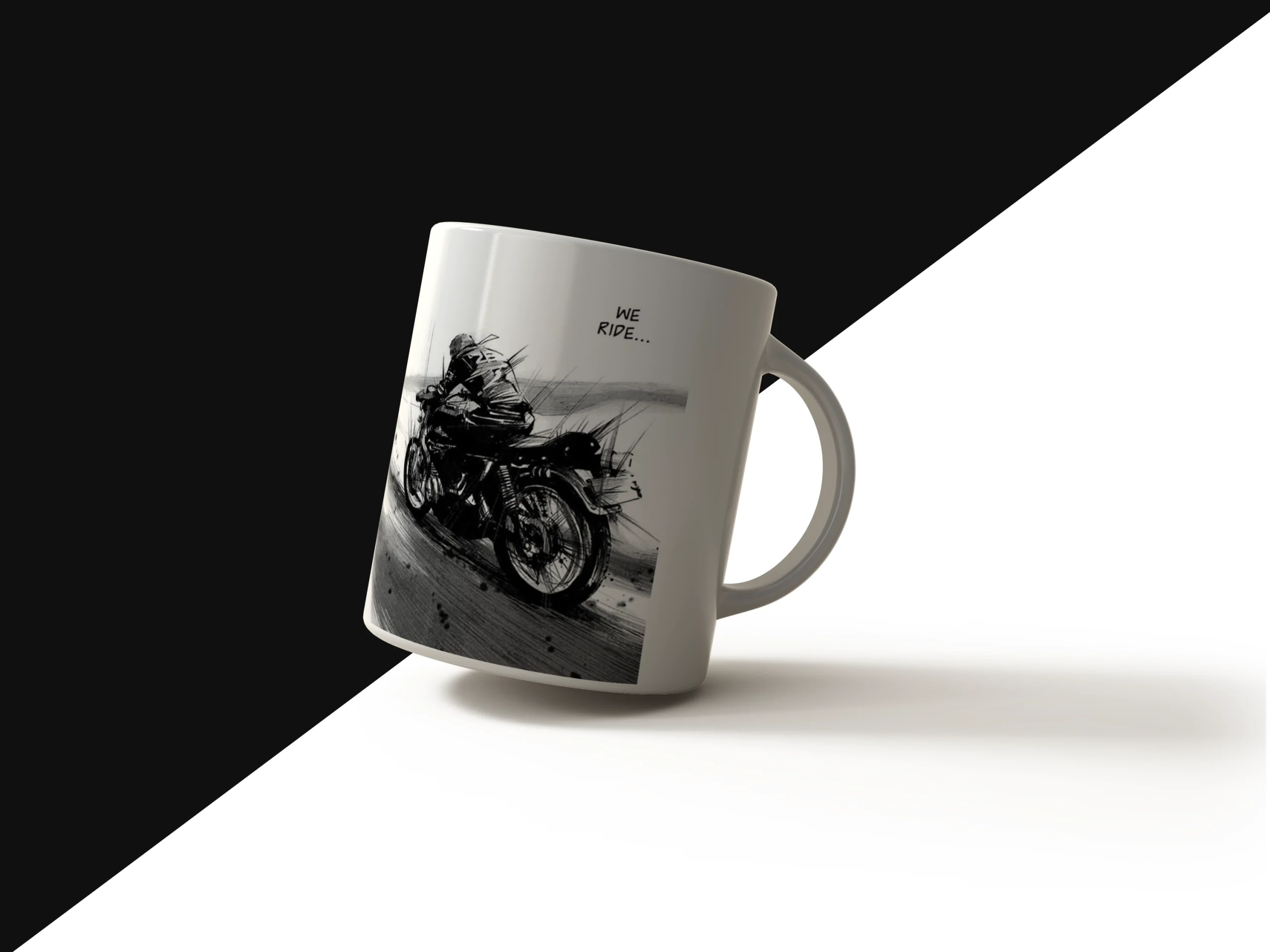 "We Ride..." Motorcycle Sketch Mug