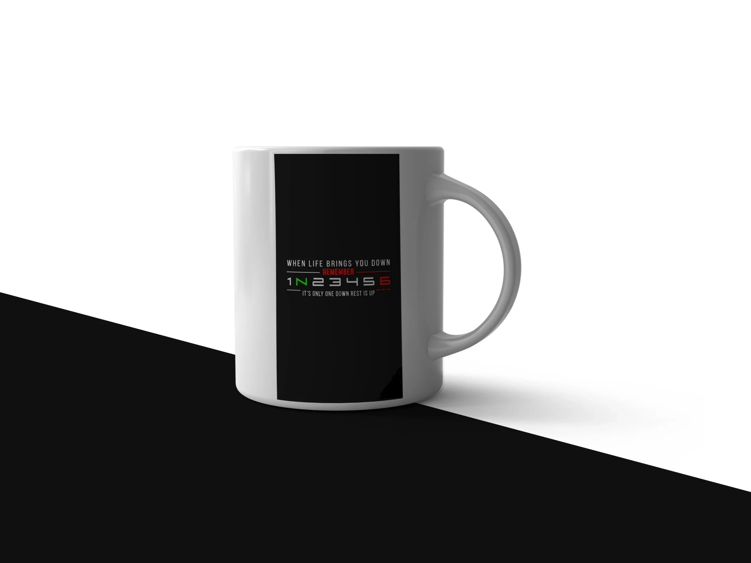 Biker Gear Shift Life Quote Mug