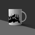 Wild Wolf Pack Silhouette Mug