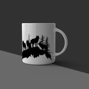 Wild Wolf Pack Silhouette Mug