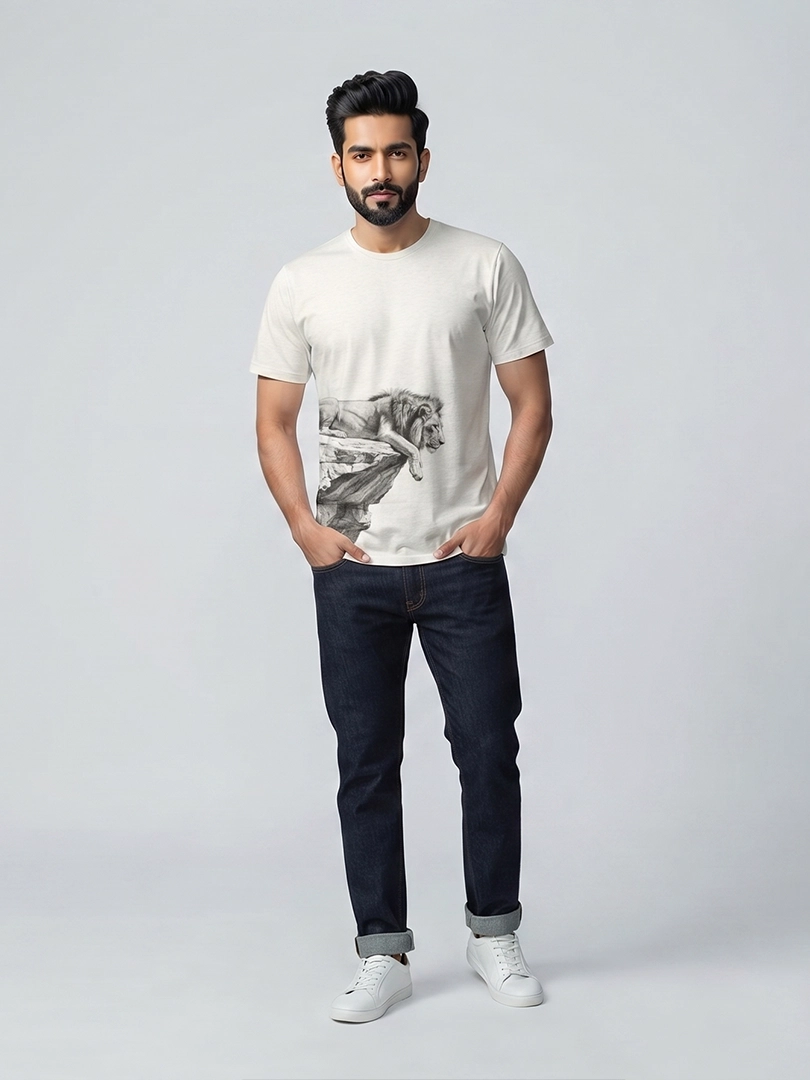 Resting Lion on Cliff T-Shirt