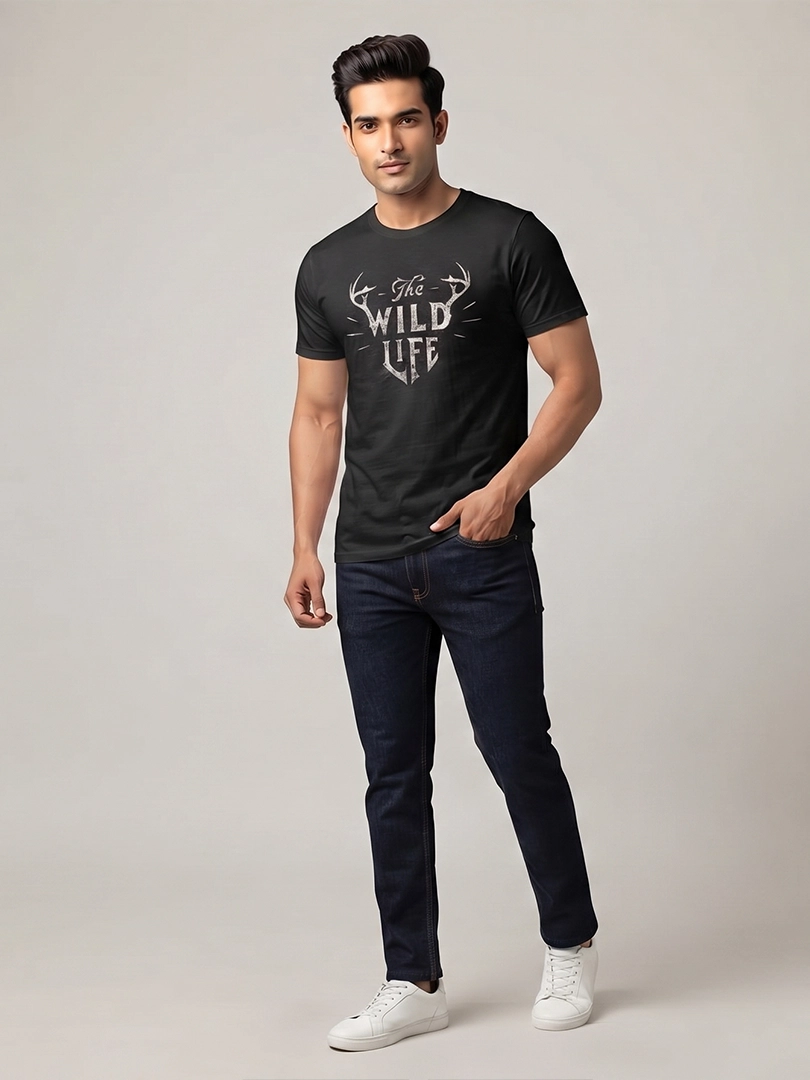 The Wild Life" Deer Antlers T-Shirt