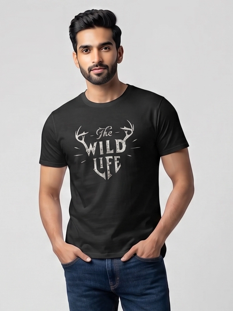 The Wild Life" Deer Antlers T-Shirt