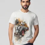 Aggressive Tiger Watercolor T-Shirt