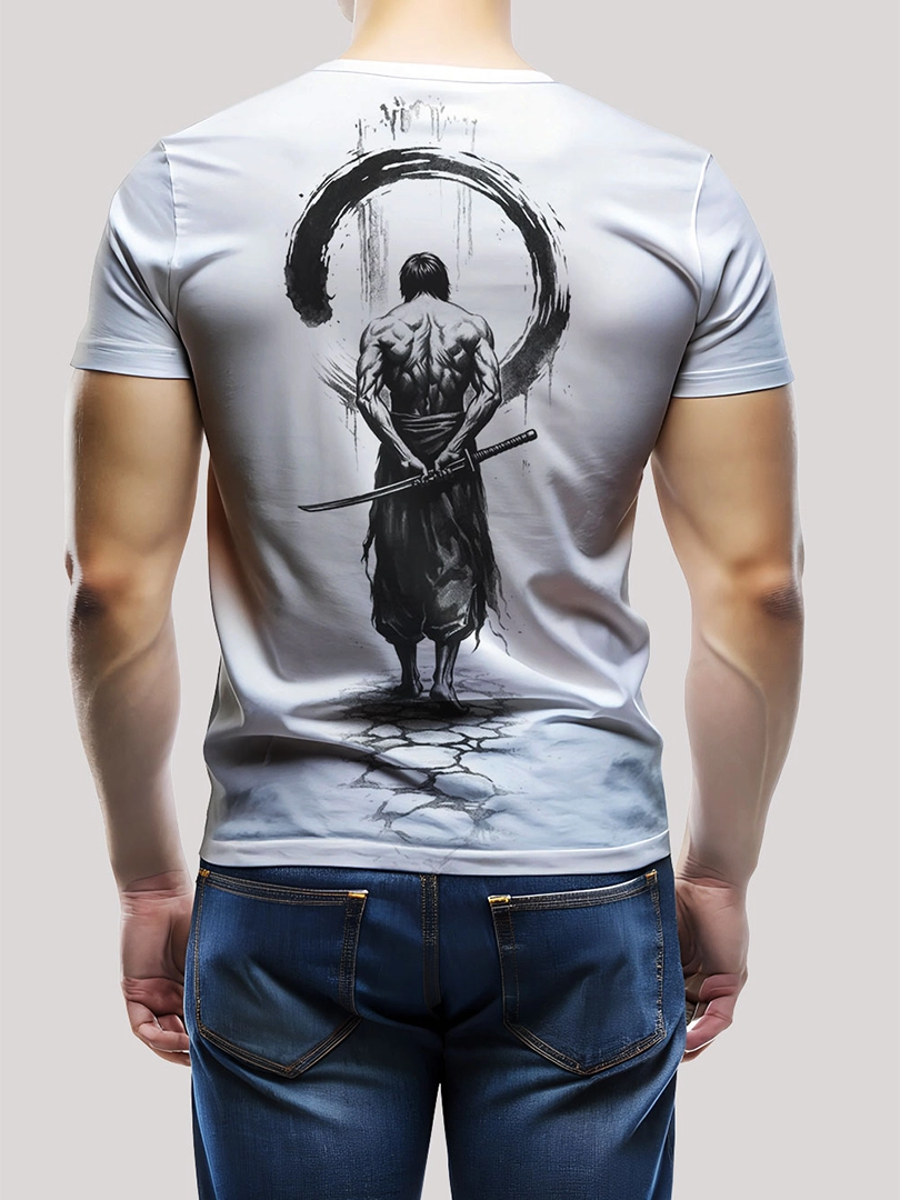 Samurai Ink Circle Back Print T-Shirt
